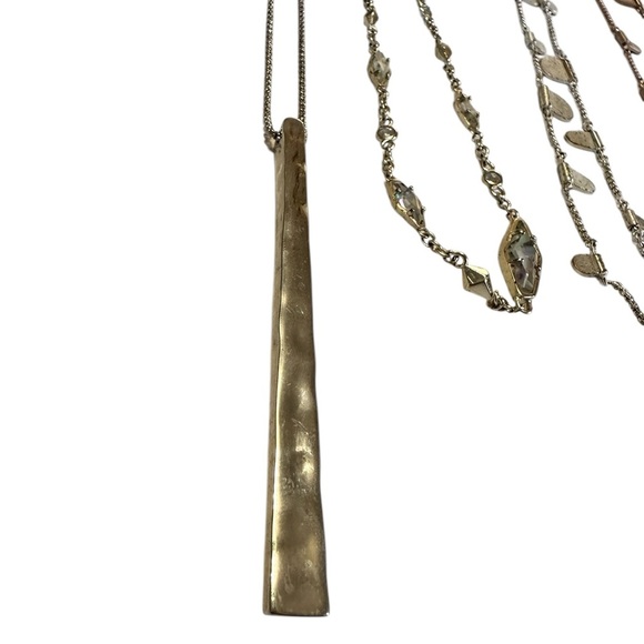Lot Kendra Scott Silver & Gold Plated (4) Long Layering Necklaces Adjustable - Picture 2 of 6